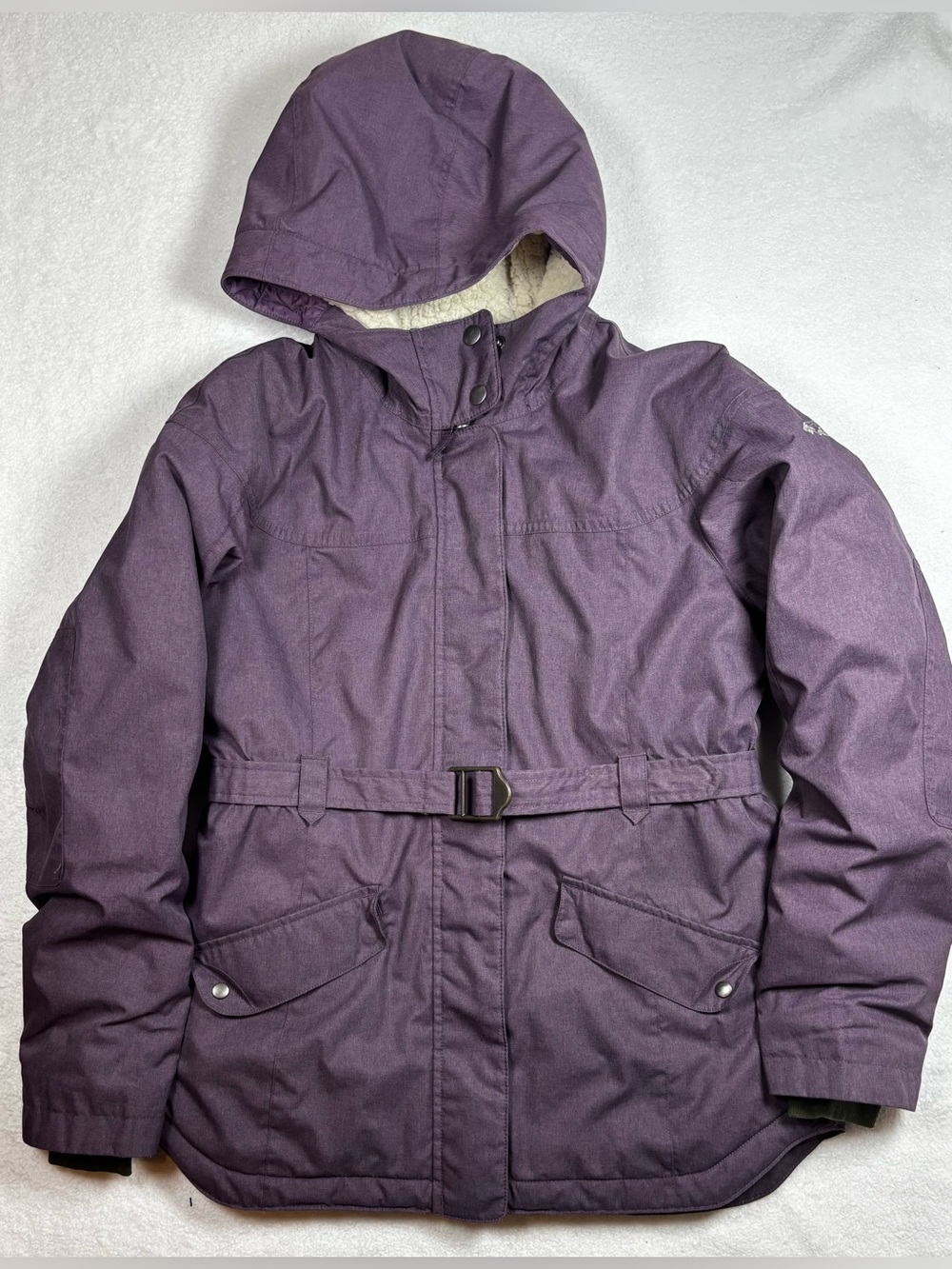 Columbia Omni Heat Women’s Jacket with Fleece Hood Belt Waist Size Large